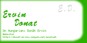 ervin donat business card